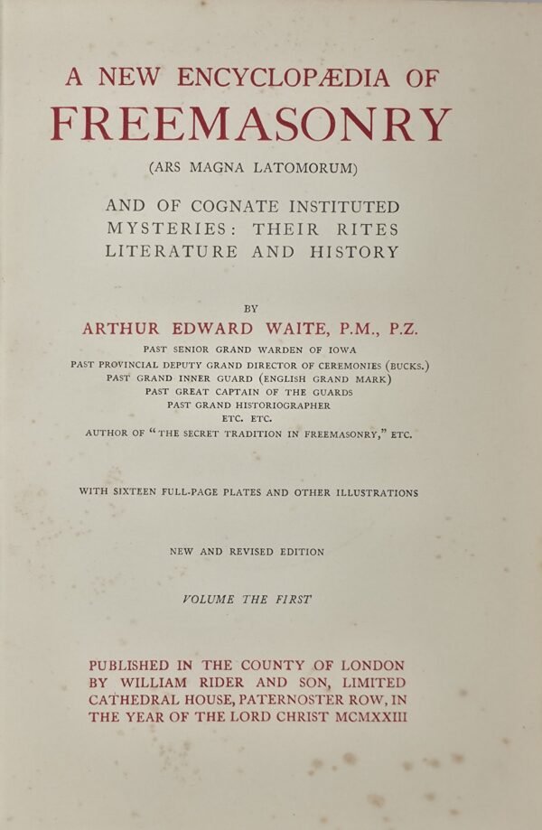 A New Encyclopaedia of Freemasonry