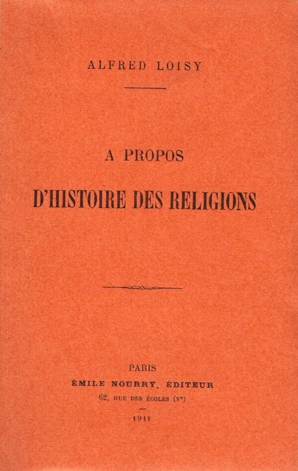 A propos d'histoire des religions