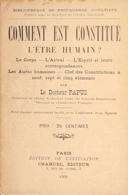 Comment est constitué l’être humain ? Le corps. L’astral. L’Esprit et leurs correspondances...