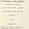 Annales Mac.·. Dédiées à son Altesse Sérénissime le Prince Cambacérès