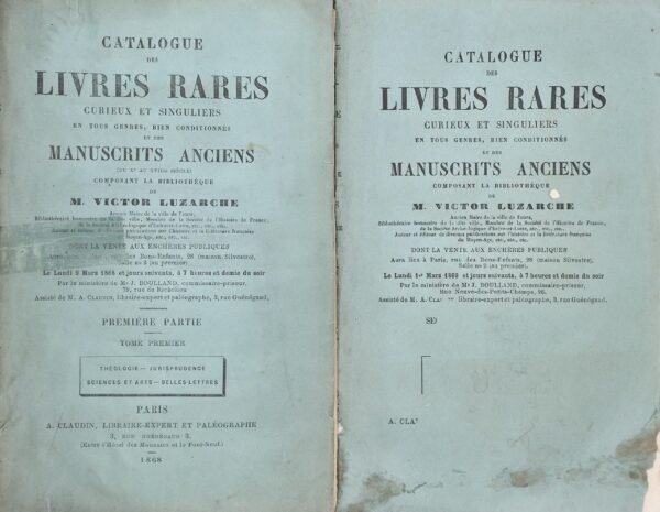 Catalogue des livres rares, curieux et singuliers