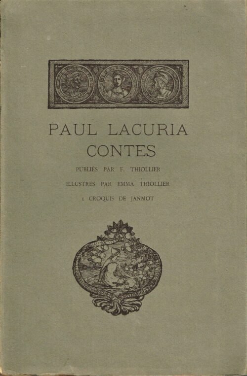 Contes, publiés par Félix Thiollier, illustrés par Emma Thiollier, un croquis de Janmot...