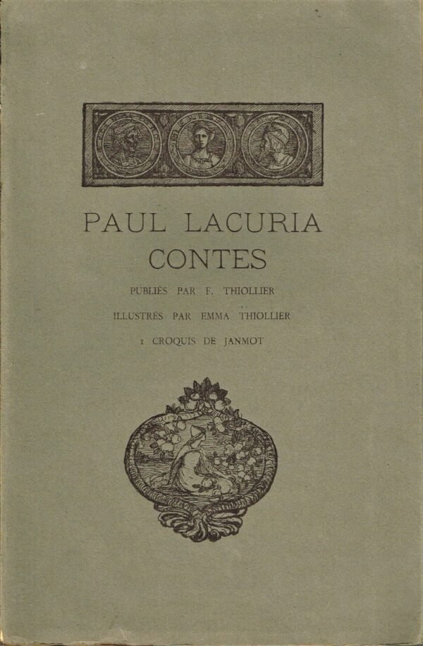 Contes, publiés par Félix Thiollier, illustrés par Emma Thiollier, un croquis de Janmot...