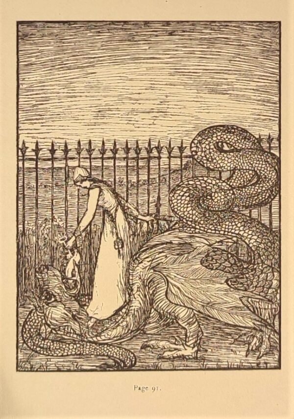 Contes, publiés par Félix Thiollier, illustrés par Emma Thiollier, un croquis de Janmot...