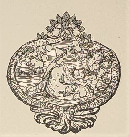Contes, publiés par Félix Thiollier, illustrés par Emma Thiollier, un croquis de Janmot...