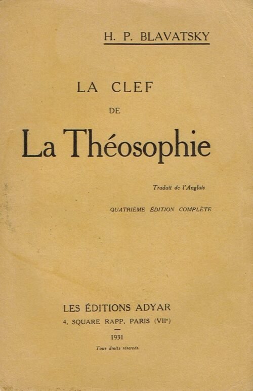 La clef de la Théosophie