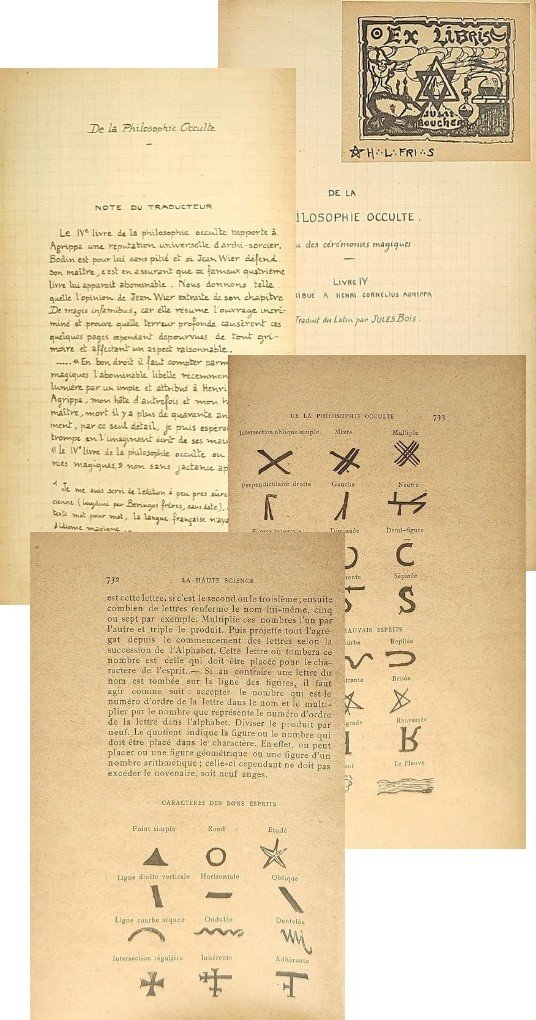 « De la Philosophie Occulte » Issu du fonds Julien CHAMPAGNE avec l’ex-libris de Jules BOUCHER