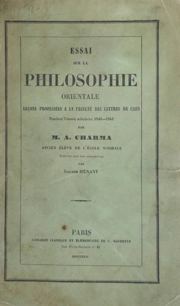 Essai sur la philosophie orientale