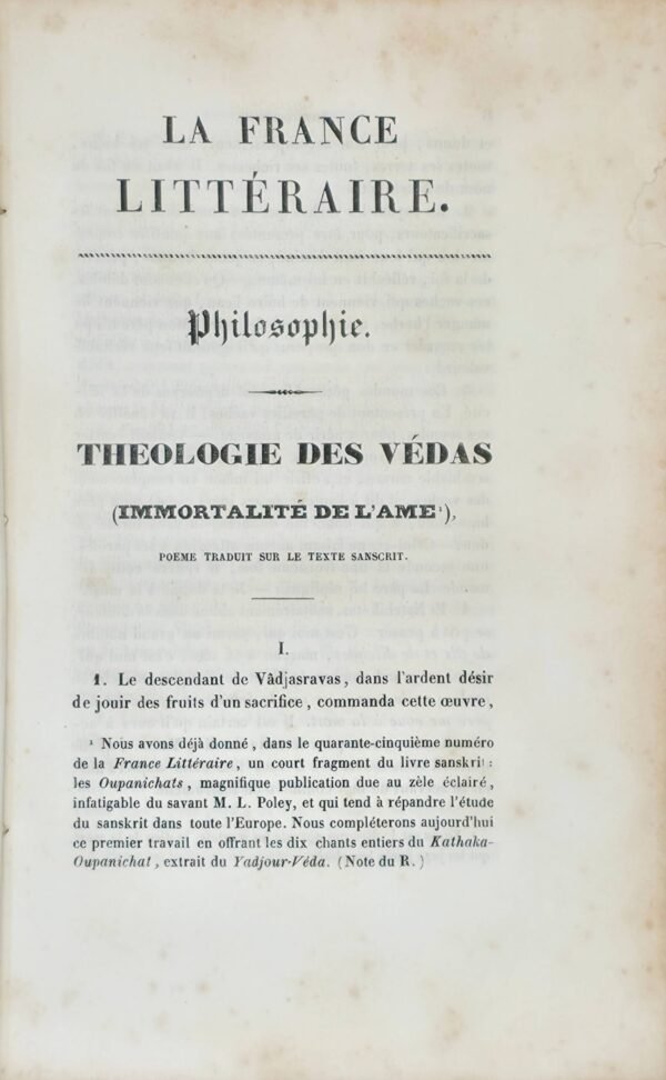 Oupanichats, théologie des Védas, texte sanscrit commenté par Sankara