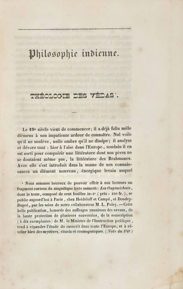 Oupanichats, théologie des Védas, texte sanscrit commenté par Sankara