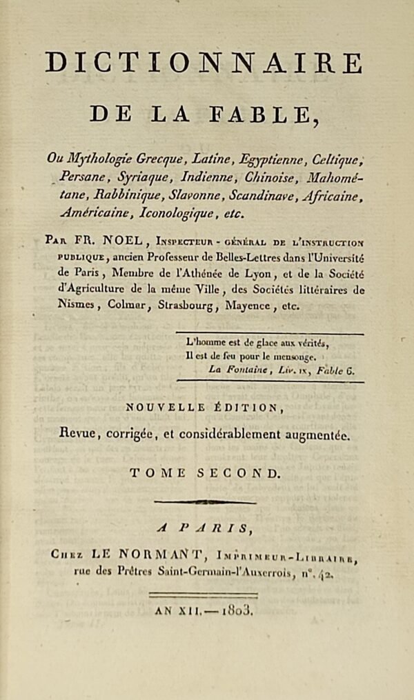 Dictionnaire de la fable