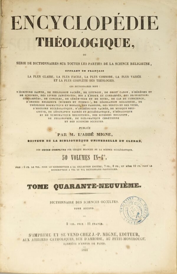 Dictionnaire des Sciences Occultes