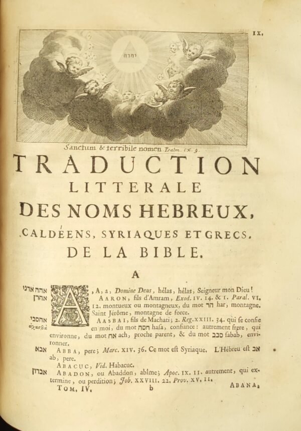 Dictionnaire historique, critique, chronologique, géographique et littéral de la Bible.