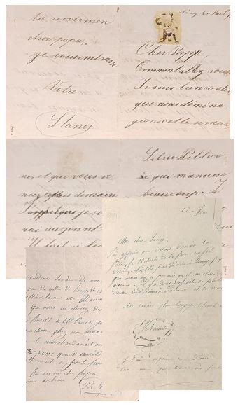 8 lettres autographes signées de Stanislas de Guaita enfant et un volume de Sendivogius