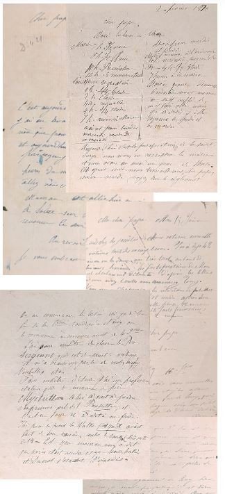 8 lettres autographes signées de Stanislas de Guaita enfant et un volume de Sendivogius