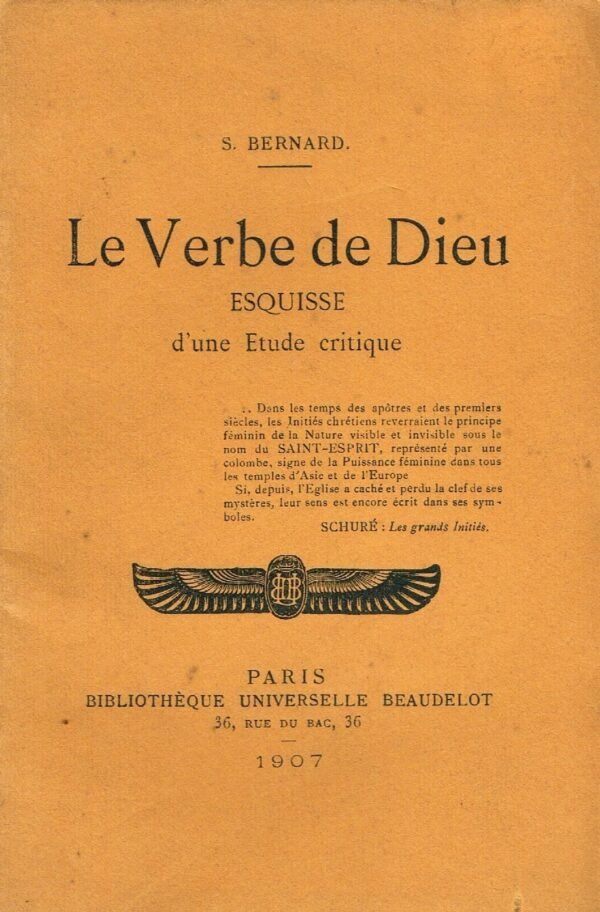 Le Verbe de Dieu - Esquisse d'une Etude critique