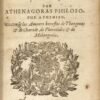 Du Vray et Parfait Amour, Escrit en Grec par Athénagoras, philosophe athénien...
