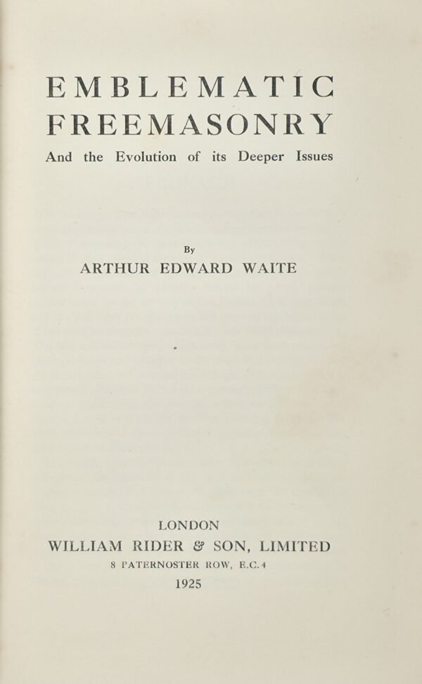 Emblematic Freemasonry and the Evolution of its Deeper Issue