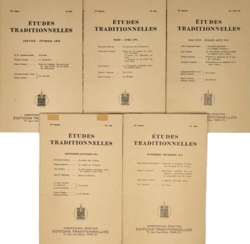 Etudes traditionnelles - année 1974 complète