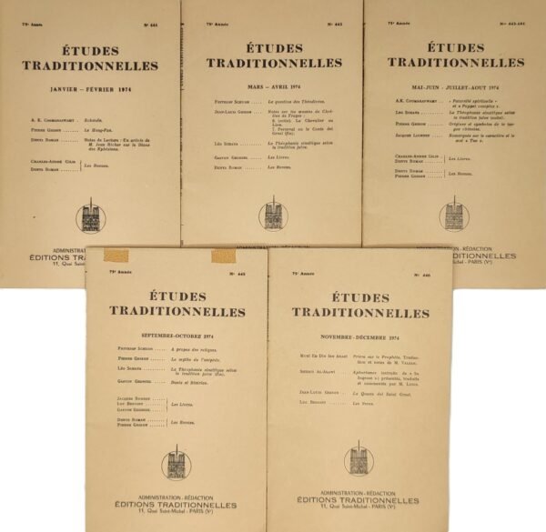 Etudes traditionnelles - année 1974 complète