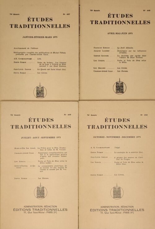Etudes traditionnelles - année 1975 complète