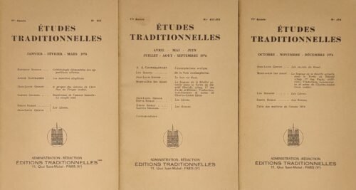 Etudes traditionnelles - année 1976 complète
