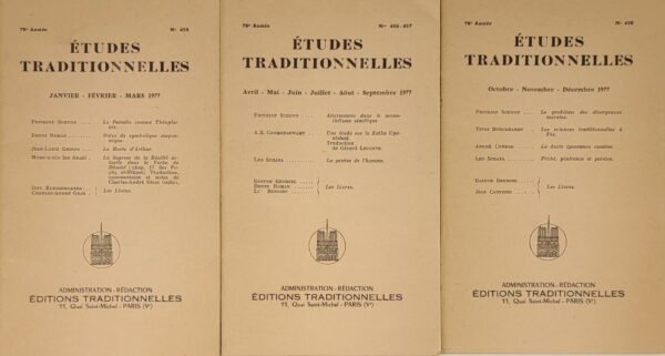 Etudes traditionnelles - année 1977 complète