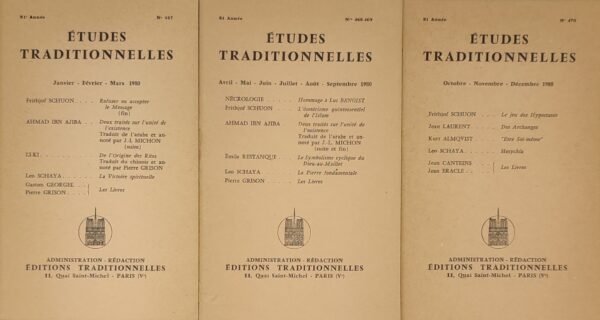 Etudes traditionnelles - année 1980 complète