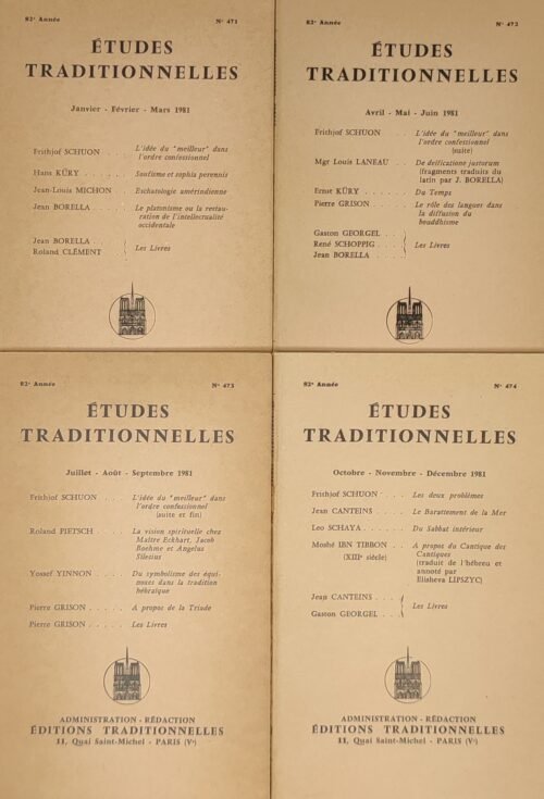 Etudes traditionnelles - année 1981 complète