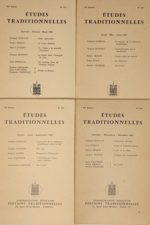 Etudes traditionnelles - année 1982 complète