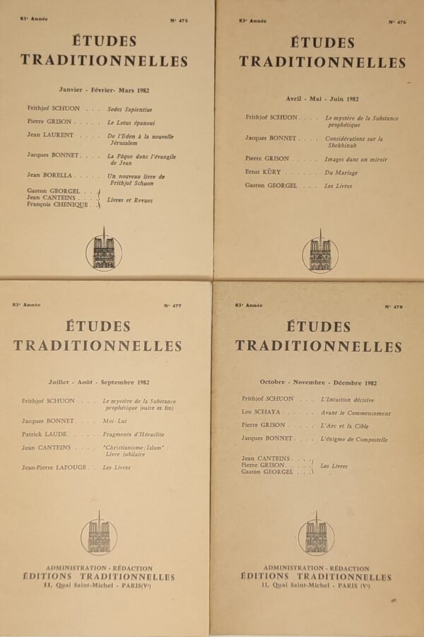 Etudes traditionnelles - année 1982 complète