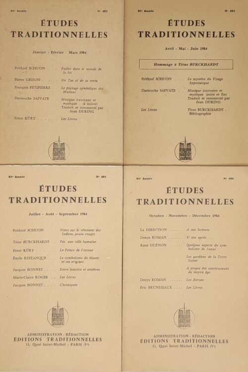 Etudes traditionnelles - année 1984 complète