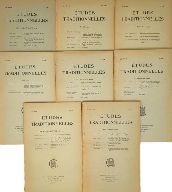 Etudes traditionnelles - année 1955 complète