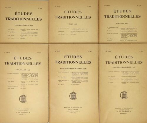 Etudes traditionnelles - année 1958 complète