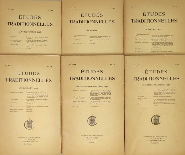 Etudes traditionnelles - année 1958 complète