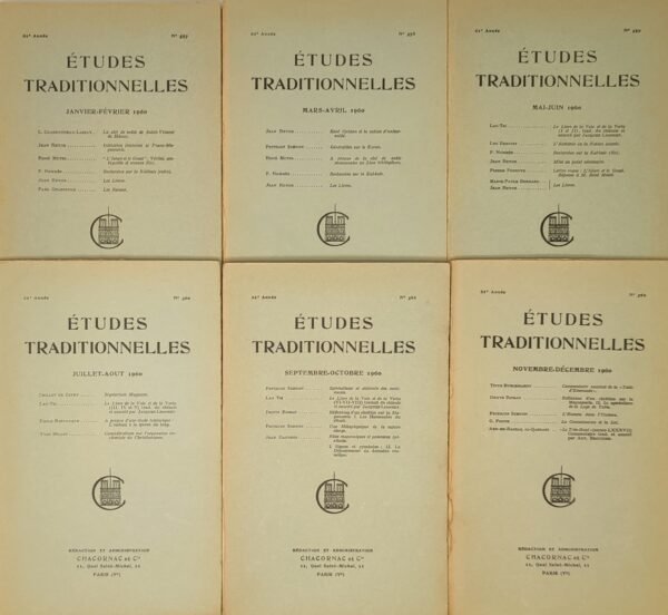 Etudes traditionnelles - année 1960 complète