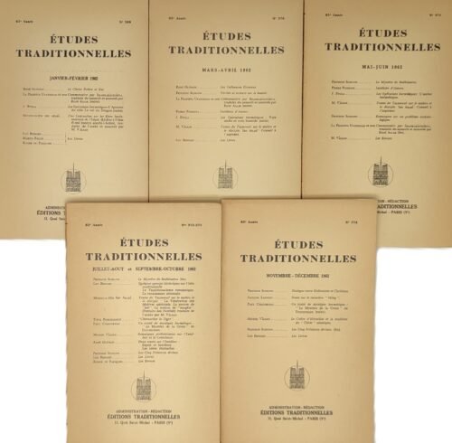 Etudes traditionnelles - année 1962 complète