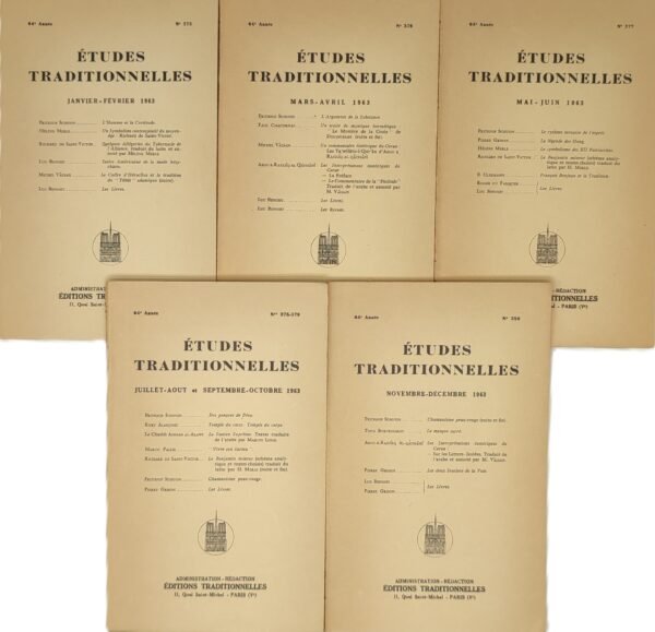 Etudes traditionnelles - année 1963 complète
