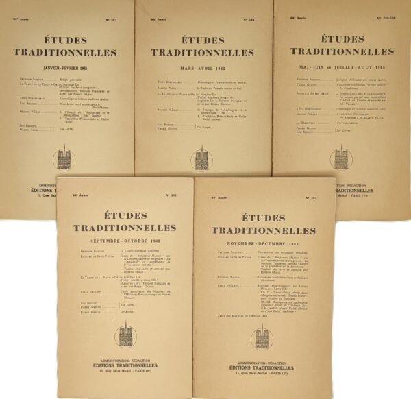 Etudes traditionnelles - année 1965 complète