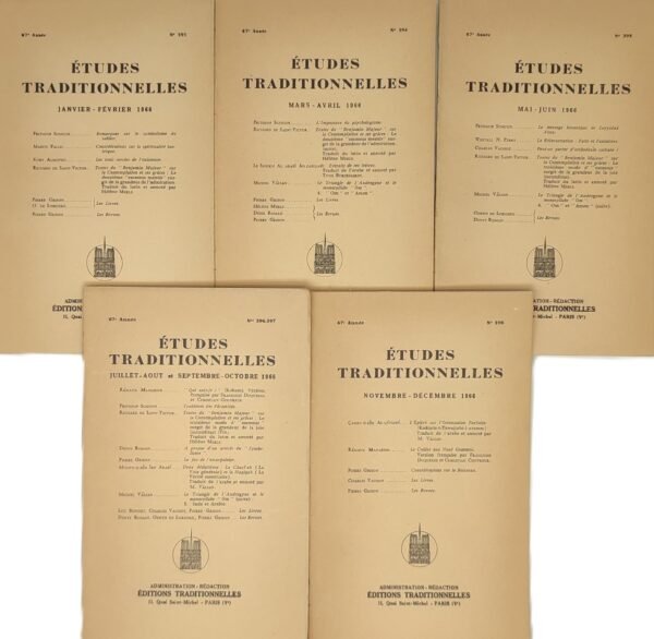Etudes traditionnelles - année 1966 complète