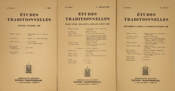 Etudes traditionnelles - année 1968 complète