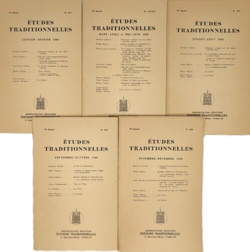 Etudes traditionnelles - année 1969 complète