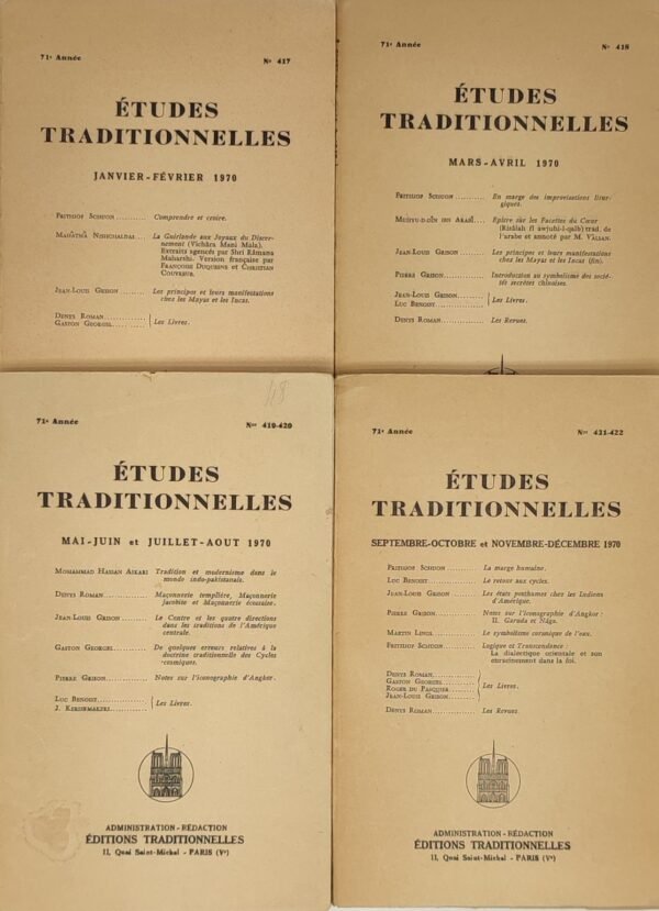Etudes traditionnelles - année 1970 complète