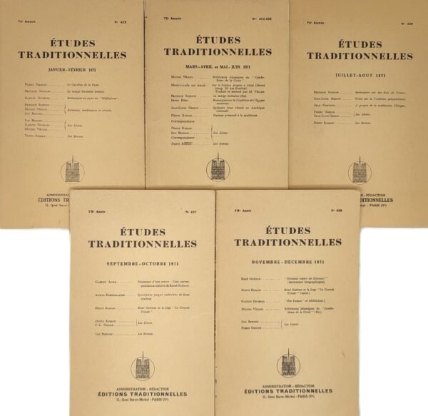 Etudes traditionnelles - année 1971 complète