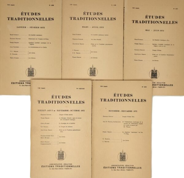 Etudes traditionnelles - année 1972 complète