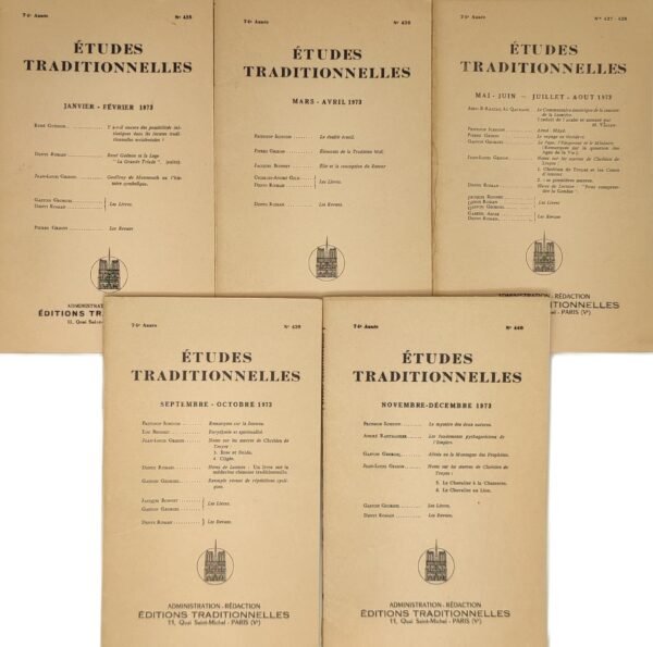 Etudes traditionnelles - année 1973 complète