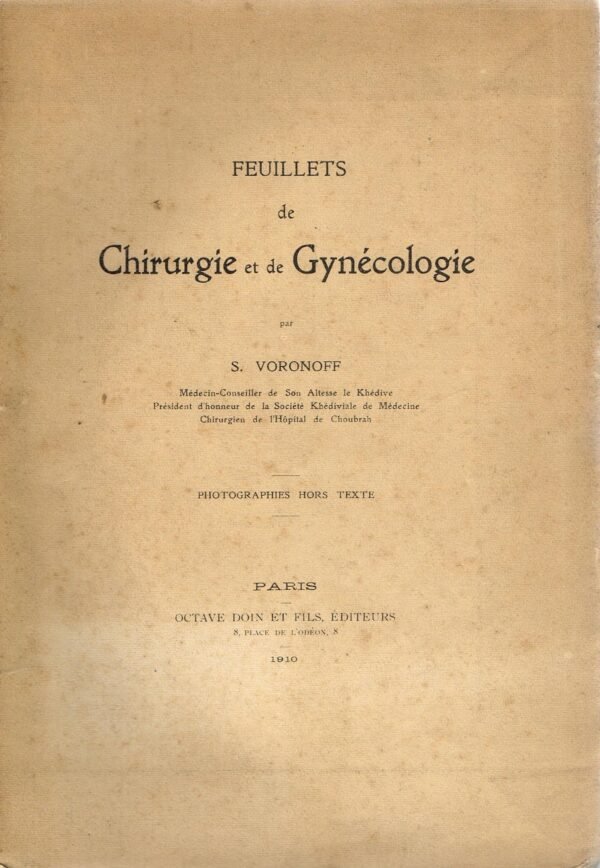 Feuillets de chirurgie et de gynécologie