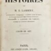 Histoire des histoires. Cours de 1837