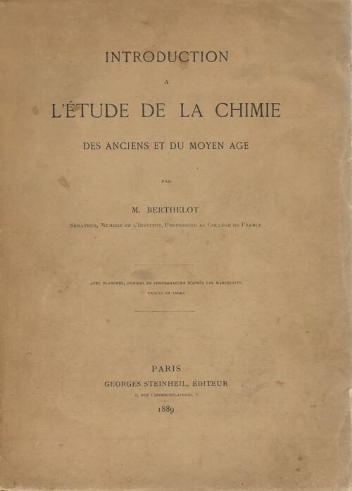 Introduction à l'étude de la Chimie des Anciens et du Moyen-Age