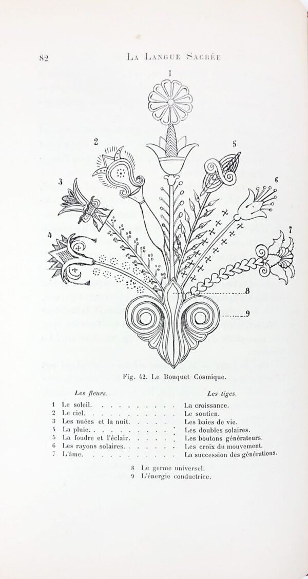 La langue sacrée. Le Temple et la Fleur, les signes construits et fleuris. Origines de l'art. Des pyramides au Parthenon...